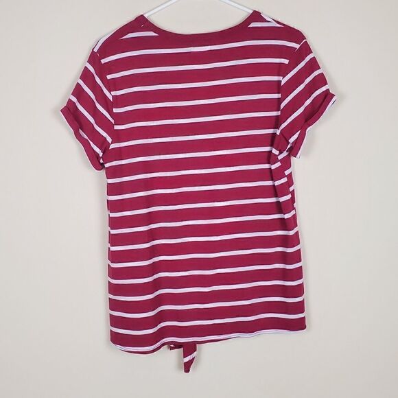 T.la Anthropologie Striped Front Tie Shirt - Picture 6 of 7
